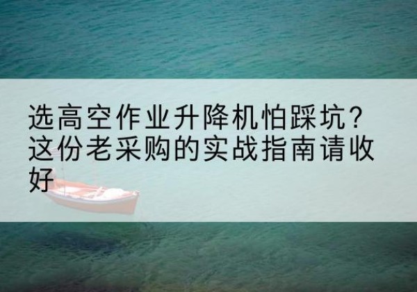 龙游高空作业升降机厂家推荐-选高空作业升降机怕踩坑？这份老采购的实战指南请收好