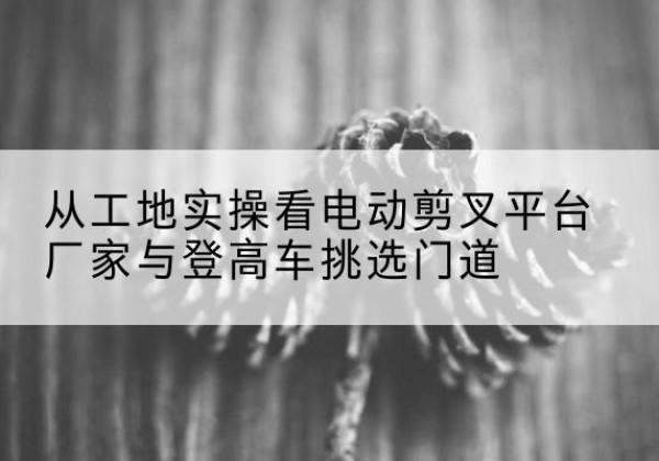 龙游电动剪叉升降平台厂家-从工地实操看电动剪叉平台厂家与登高车挑选门道